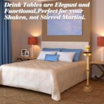 2 Pcs Round Martini Drink Table for Small Spaces Nightstand Living Room Bedroom Side Table Drink Stand Cocktail Pedestal End Vintage Metal Decor, 5.74x5.74x25.98''(Gold) - Image 6