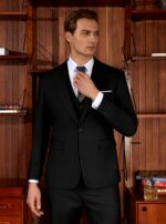 WULFUL Men’s Slim Fit Suit One Button 3-Piece Blazer Dress Business Wedding Party Jacket Vest & Pant - Image 10