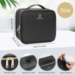 Relavel Travel Makeup Bag With LED Mirror, Cosmetic Train Case with Light up Mirror, Portable Makeup Artist Organizer Bag with Adjustable Dividers, Makeup Brush Holder Storage, Black - Image 6