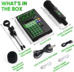 Pyle Portable Bluetooth Live Broadcast Sound Card Pro Audio Interface DJ mixer Condenser w/Microphone Set, for Streaming Podcasts Studio, Recording PC, Gaming, Phone, w/FX, Ambient Sounds - Image 8