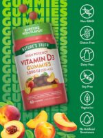 Nature's Truth Vitamin D3 Gummies | 5000 IU | 60 Count | Peach Flavor | Vegetarian, Non-GMO & Gluten Free Supplement - Image 4