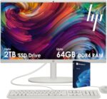 HP All-in-One Desktop PC| 12GB RAM| 1TB PCIe SSD| 22" Full HD Display, Anti-Glare| Intel Dual-core Processor| KB&Mouse| HDMI, USB-C, Wi-Fi 6| Windows 11 | Cashmere White| for Business & Personal Use - Image 2
