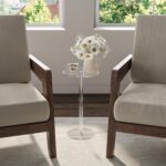 HMYHUM Acrylic Drink Table for Small Spaces, 11.8" L x 11.8" W x 21.3" H, Clear Pedestal Side Table for Living Room, Round, Easy Assembly - Image 3