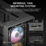 CORSAIR 4000D RS ARGB Frame Modular Mid-Tower ATX PC Case – High Airflow, 3X Pre-Installed RS ARGB Fans, InfiniRail™ Fan Mounting System, ASUS BTF, MSI Project Zero, Gigabyte Project Stealth – Black - Image 7