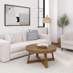 Plank+Beam Classic Round Coffee Table, 36" Farmhouse Coffee Table, Mini Center Tables for Small Spaces, Small Living Space Tea Table, Pecan Wirebrush - Image 7