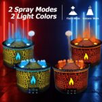 Volcano Diffuser, Essential Oil Diffuser 300ml Volcano Humidifier with Flame & Volcano Mist Mode, 2 Colors, Timer, Auto Shut-Off, Remote Control, Flame Diffusers for Home Bedroom Black - Image 4