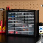 IRIS USA Screw Tool Organizer Small Parts Cabinet, 44-Drawer, Electronics Hardware Nuts and Bolts Plastic Storage Drawers Garage Storage, Stackable Bead Craft Organizer Building Bricks Sorter, Black - Image 3