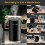 Waterless Essential Oil Diffuser Starter Kit - No Water Needed, Battery Operated Mini Scent Air Machine, Included 3x20ML Essential Oils, Portable Aromatherapy Diffuser for Home & Car & Office, Black - Image 6