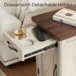 LINSY HOME Farmhouse End Table with Charging Station, Narrow Side Table for Living Room, Sofa Side Table with Drawer and Storage Cabinet, Small Nightstand for Home Office - Image 7