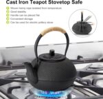 suyika Japanese Tetsubin Cast Iron Teapot Tea Kettle pot with Stainless Steel Infuser for Stovetop Safe Coated with Enameled Interior 30 oz/900 ml - Image 8
