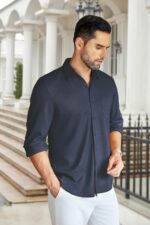 COOFANDY Men's Wrinkle Free Shirt Casual Button Down Long Sleeve Dress Shirts - Image 4