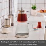 Karaca Keops Turkish Teapot with Infuser and Lid (450 ml Tea Pot & 1500 ml Induction Kettle) - Borosilicate Glass Teapot Set for Stovetops - Clear Tea Maker with 10-15 Cups Capacity - Image 3