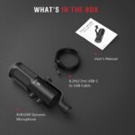 FIFINE XLR/USB Podcast Dynamic Microphone for Streaming, Studio XLR Microphone, PC Streamer Mic All Metal with Mute Button, Headphone Jack, for Vocal Voice Over Music Recording-AmpliTank Tank3 - Image 9