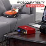 EBXYA 2i2 USB Audio Interface for PC Recording, 24-bit/192kHz Plug and Play USB Interface +48V Phantom Power for Music, Studio, Guitar, Podcast, Streaming(Metallic Red) - Image 4