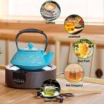 Cast Iron Teapot, Japanese Tea Pot with Infuser for Loose Leaf, Tea Kettle Stovetop Safe Coated with Enameled Interior, Clouds Pattern 27oz, 800ml Sky-Blue - Image 4