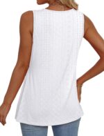 OFEEFAN Womens Tank Tops 2025 Flowy Peplum Tops for Women Dressy Sleeveless V Neck Babydoll Tank Tops - Image 6