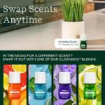 Lifelines Plant Diffuser with Modern Planter, Grass - Rechargeable Aromatherapy Diffuser, Artificial Faux Plants Home & Office - ClickWick Essential Oil Blend Included - Image 5
