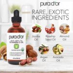 PURA D'OR 4 Oz ORGANIC Vitamin E Oil Blend - 100% Natural Hexane Free, Sweet Almond, Apricot, Jojoba, Argan, Rosehip, Sunflower & Avocado Bath Oil For Scars, Skin, Face & Full Body - Image 4