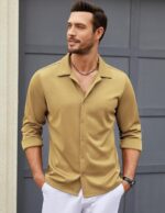 COOFANDY Men's Long Sleeve Button Down Wrinkle Free Shirt Casual Untucked Stretch Dress Shirts - Image 4