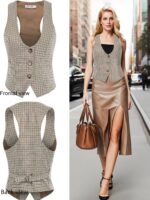 GRACE KARIN Women's Suit Vest Top, Dressy Casual Sleeveless Button Wasitcoat, Fromal Steampunk Blazer For Work Office - Image 3