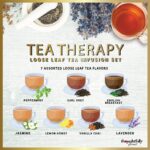 Thoughtfully Gourmet, Tea Therapy Infusion Gift Set, 7 Unique Flavors and Reusable Copper Ball Infuser, Loose Leaf Tea Set Flavors Include Peppermint, Jasmine, Vanilla Chai and More, Set of 7 - Image 7