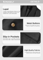 Mina Self 2025 Fall Women's Oversized Blazers Casual Double Breasted Work Business Professional Suit Jackets with Pockets - Image 7