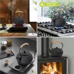 suyika Japanese Tetsubin Cast Iron Teapot Tea Kettle pot with Stainless Steel Infuser for Stovetop Safe Coated with Enameled Interior 30 oz/900 ml - Image 7