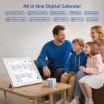 15.6 Inch Digital Calendar Chore Chart 1920 * 1080P Full HD Touchscreen Interactive Display Smart Electronic Calendar for Family Organizer Schedules Desk & Wall Mount Digital Planner White - Image 4