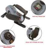 Sunny Health & Fitness 2-in-1 Sit/Stand Mini Elliptical Machine, Portable Under Desk Peddler Exerciser for Senior Home Workout, Optional Free Sunnyfit App Bluetooth Link, Handlebars or Resistance Band - Image 6