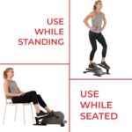Sunny Health & Fitness 2-in-1 Sit/Stand Mini Elliptical Machine, Portable Under Desk Peddler Exerciser for Senior Home Workout, Optional Free Sunnyfit App Bluetooth Link, Handlebars or Resistance Band - Image 4