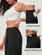 Ewedoos Wide Leg Pants Woman Stretchy Work Dress Pants Women Pull on Business Casual Slacks Trousers Fall Outfits 26"/28" - Image 4