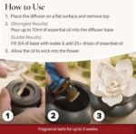 Airomé White Succulent, Porcelain Passive Essential Oil Diffuser (with 15ml Peppermint Essential Oil) – Non-Electric, Battery-Free, Improves Sleep, and Relieves Stress - Image 6