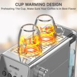 Espresso Machine with Steam Milk Frother,20 Bar Stainless Steel Coffee Maker for Latte & Cappuccino,Detachable Water Tank/Drip Tray, Hot Water Function for Home & Office Use - Image 4