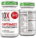 10X Health Optimize Multivitamin for Men - 90 Capsules, Methylated Multivitamin 34 in 1 Formula with 800 mcg of Vitamin B12, 5-MTHF, NAC - Methyl B Complex, MTHFR Supplement - Image 2