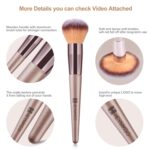 HEYMKGO Makeup Brushes 15PCS Champagne Gold Professional Makeup Brush Set Foundation Brush Blending Powder Blush Concealer Eye Make Up Brush with Bag - Image 6