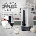 Homecraft 100-Cup Coffee Urn and Hot Beverage Dispenser with Dripless Faucet, Quick-Brewing, Stainless Steel - Image 7