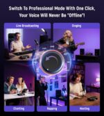 Synido Podcast Equipment, Audio Interface for Podcasting with Pro-preamp, 48V Phantom, DJ Mixer Effects, 9 Customize Sound Pads, XLR Input/6.35/3.5 Line In, for Live Streaming/Music Recording/Gaming - Image 4