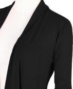 Urban CoCo Women's Drape Front Open Cardigan Long Sleeve Irregular Hem - Image 5