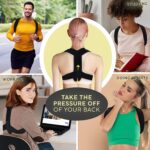 Neck Stretcher & Posture Corrector for Women and Men, Cervical Traction for Spine Alignment, Adjustable Upper Back Brace & Elastic Support for Shoulder Back Pain Relief (Black) - Image 4