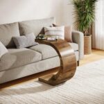 Tribesigns C-Shaped End Table, Side Table for Couch Sofa Living Room Bedroom Small Space, Rustic Brown - Image 4