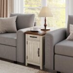 LINSY HOME Farmhouse End Table with Charging Station, Narrow Side Table for Living Room, Sofa Side Table with Drawer and Storage Cabinet, Small Nightstand for Home Office - Image 9