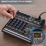Pyle Professional Bluetooth DJ Audio Mixer - 6-Channel DJ Controller Sound Mixer w/DSP 16 Preset Effects, USB Interface, 4 XLR Mic/Line Input, AUX, FX Processor MP3 Player, Headphone Jack - PMX466 - Image 5