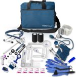ASA TECHMED Physical Therapy Home Health Aide Comprehensive Kit - Carrying Bag, Blood Pressure Cuff, Stethoscope, Gait Belt - Blue - Image 2