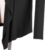 Urban CoCo Women's Drape Front Open Cardigan Long Sleeve Irregular Hem - Image 6