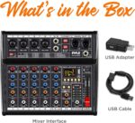 Pyle Professional Bluetooth DJ Audio Mixer - 6-Channel DJ Controller Sound Mixer w/DSP 16 Preset Effects, USB Interface, 4 XLR Mic/Line Input, AUX, FX Processor MP3 Player, Headphone Jack - PMX466 - Image 9