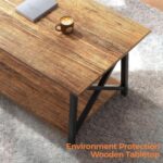 GreenForest Coffee Table with Storage, 39 inch Modern 2-Tier Coffee Tables for Living Room, X-Frame Design Farmhouse Coffee Table Space Saving Living Room Tables, Easy Assembly, Walnut - Image 7