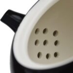 Porcelain Teapot, 10oz Small Tea Pot Xishi Chinese Gongfu Tea Set Ceramic Kettle Black (Teapot) - Image 6