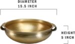 Serene Spaces Living Gold Handi Bowl: Hammered Texture, Decor for Living Rooms, Entryways, Restaurants, Indian Wedding. Table Centerpiece in Aluminum or Brass, Aluminum, 5" Tall & 15.5" Dia - Image 6