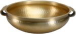 Serene Spaces Living Gold Handi Bowl: Hammered Texture, Decor for Living Rooms, Entryways, Restaurants, Indian Wedding. Table Centerpiece in Aluminum or Brass, Aluminum, 5" Tall & 15.5" Dia - Image 2