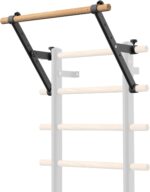 DHT Wood Stall Bar, Swedish Ladder Suspension Trainer with 9 Strategic Rods, for Home, Gym, School and Clinics, Black - Image 2